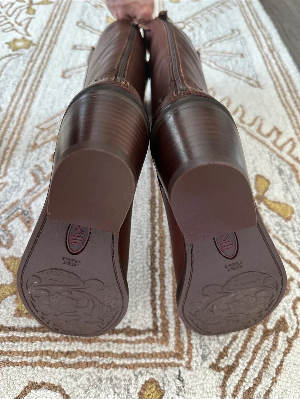 Women's Knee High Brown Leather Riding Boots